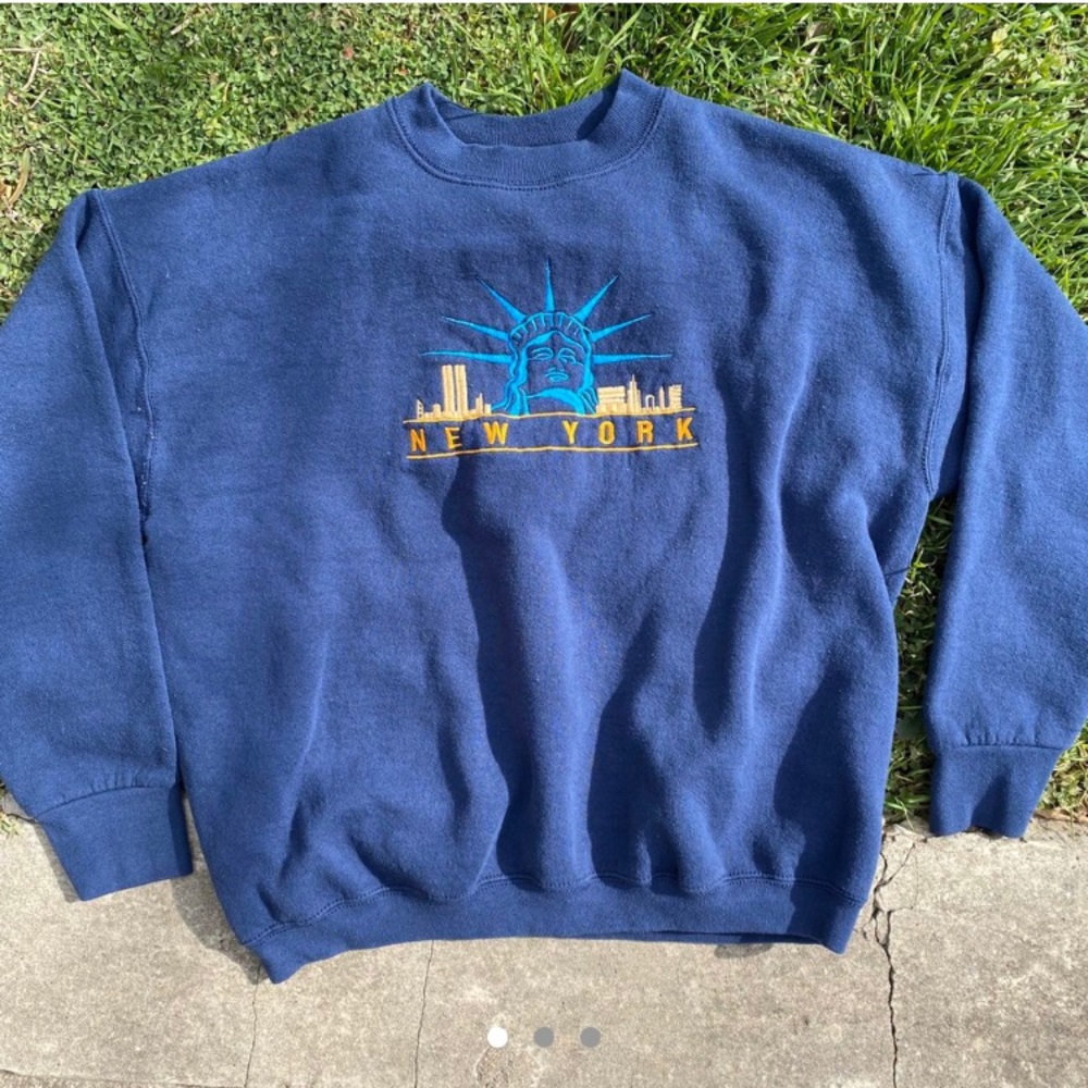 Y2K New York Embroidery Crewneck Sweatshirt